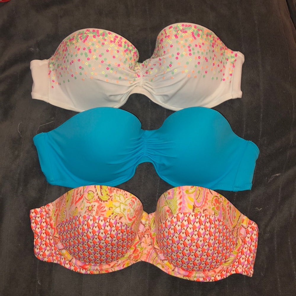 3 Victoria Secret Bikini Bandeau Tops